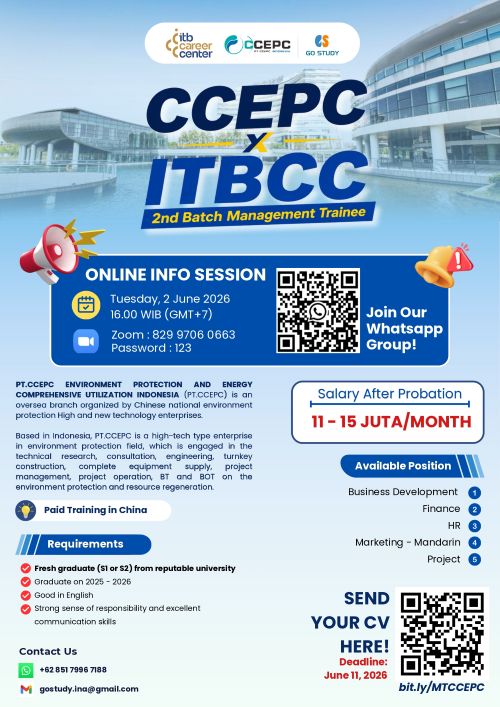 ITB Career Center - [SHARING SESSION] PT. CCEPC Indonesia